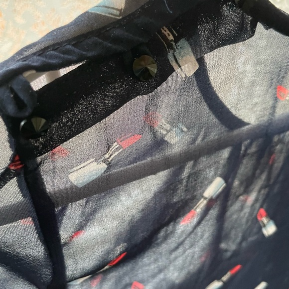 Sheer tops - short sleeve size XS to S- Navy - Picture 3 of 6